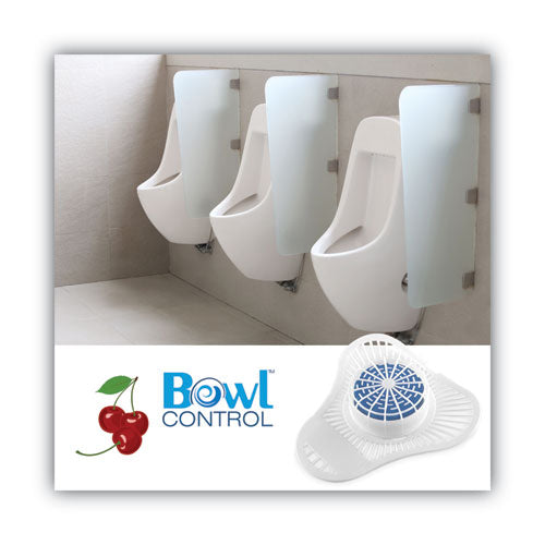 Urinal Screen With Non-para Deodorizer Block, Cherry Scent, White/pink, 12/carton