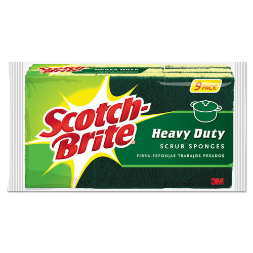 Heavy-duty Scrub Sponge, 4.5 X 2.7, 0.6" Thick, Yellow/green, 3/pack