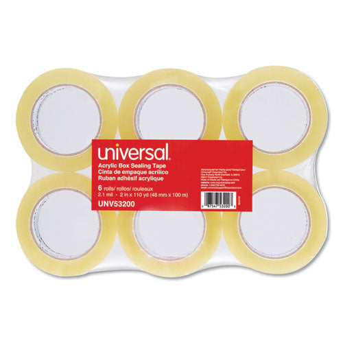 Deluxe General-purpose Acrylic Box Sealing Tape, 2 Mil, 3" Core, 1.88" X 109 Yds, Clear, 6/pack