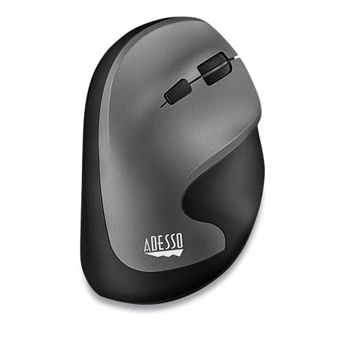 Imouse A20 Antimicrobial Vertical Wireless Mouse, 2.4 Ghz Frequency/33 Ft Wireless Range, Right Hand Use, Black/granite