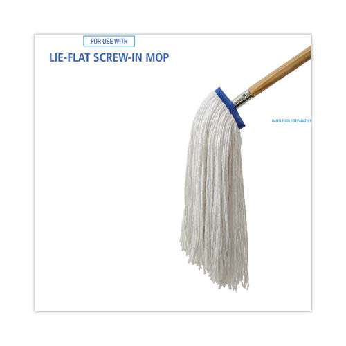 Cut-end Lie-flat Wet Mop Head, Rayon, 24oz, White, 12/carton