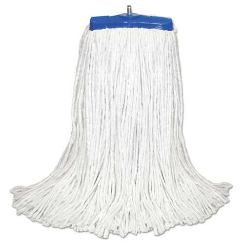 Cut-end Lie-flat Wet Mop Head, Rayon, 24oz, White, 12/carton