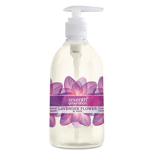 Natural Hand Wash, Lavender Flower And Mint, 12 Oz Pump Bottle, 8/carton