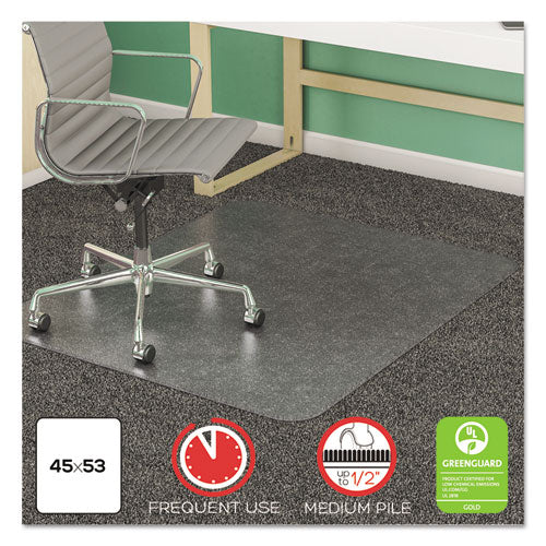 Supermat Frequent Use Chair Mat For Medium Pile Carpet, 36 X 48, Rectangular, Clear