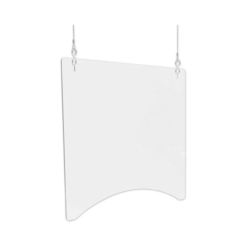 Hanging Barrier, 23.75" X 35.75", Polycarbonate, Clear, 2/carton