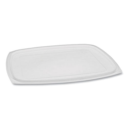 Showcase Deli Container Lid, Flat Lid For 3-compartment 48/64 Oz Containers, 9 X 7.38 X 0.19, Clear, Plastic, 220/carton