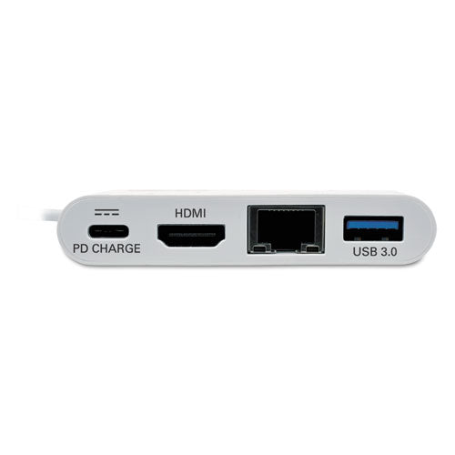 Usb 3.1 Gen 1 Usb-c To Hdmi Adapter, Usb-a/usb-c Pd Charging/gigabit Ethernet, 3", White