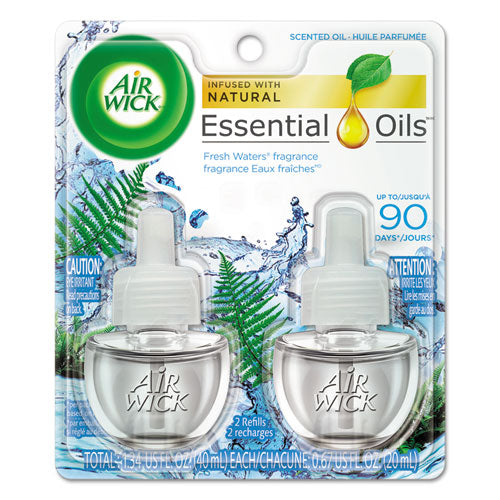 Scented Oil Refill, Fresh Waters, 0.67 Oz, 3/pack, 6 Packs/carton