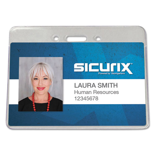 Sicurix Proximity Badge Holder, Vertical, 2 1/2w X 4 1/2h, Clear, 50/pack