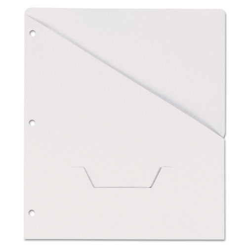 Slash-cut Pockets For Three-ring Binders, Jacket, Letter, 11 Pt., 9.75 X 11.75, White, 10/pack