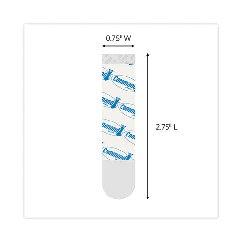 Refill Strips, Removable, Holds Up To 2 Lbs, 0.63 X 1.75, Clear, 9/pack