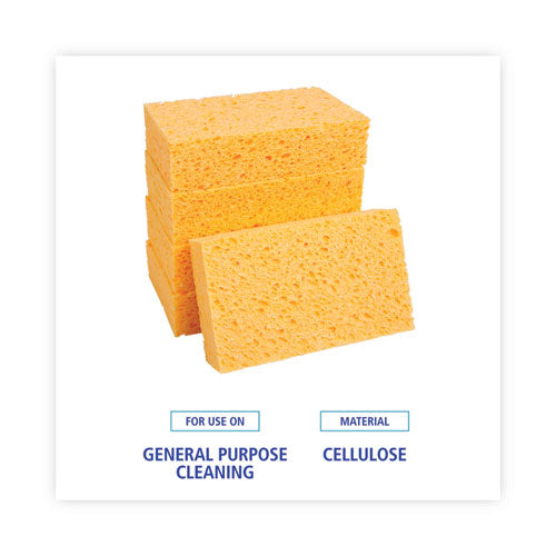 Medium Cellulose Sponge, 3.67 X 6.08, 1.55" Thick, Yellow, 24/carton