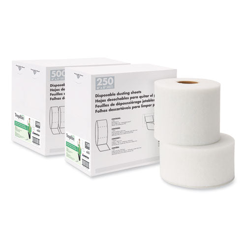 Trapeze Disposable Dusting Sheets, 8" X 125 Ft, White, 250 Sheets/roll,