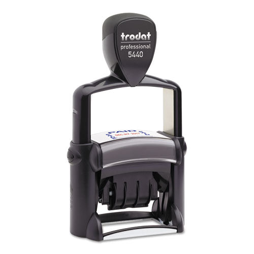 Professional 5-in-1 Date Stamp, Self-inking, 1 X 1.63, Blue/red