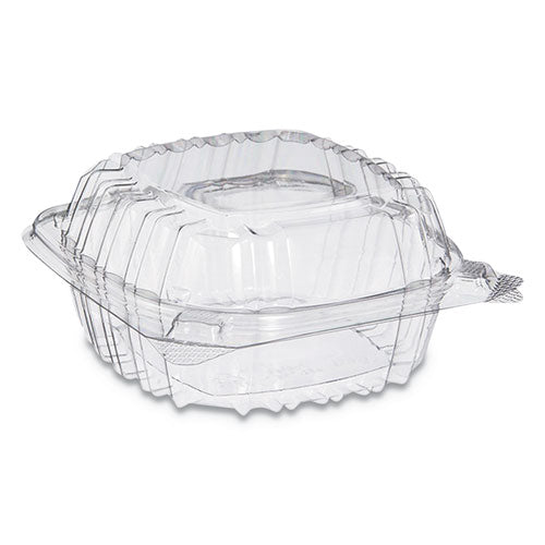 Clearseal Hinged-lid Plastic Containers, 8.31 X 8.31 X 2, Clear, Plastic, 125/bag, 2 Bags/carton