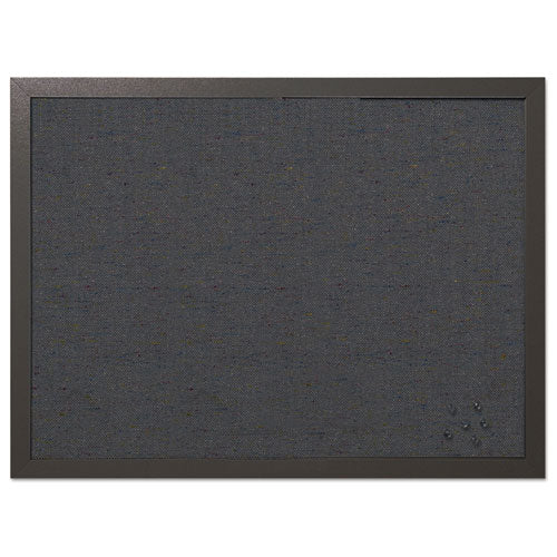 Designer Fabric Bulletin Board, 24 X 18, Black Surface, Black Mdf Wood Frame