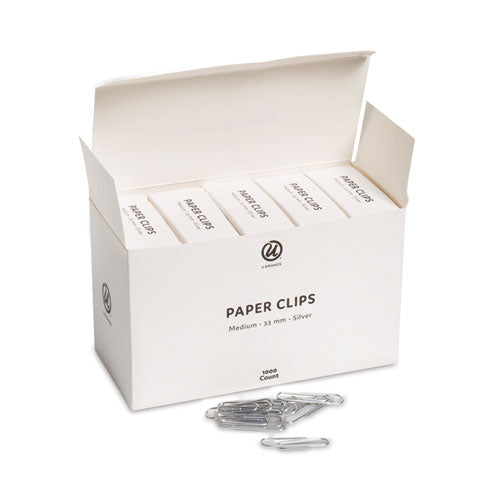 Paper Clips, Medium, Vinyl-coated, Silver, 200 Clips/box, 5 Boxes/pack