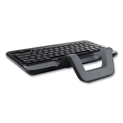 Wired Tablet Keyboard With Stand For Ipad With Lightning Connector, Black
