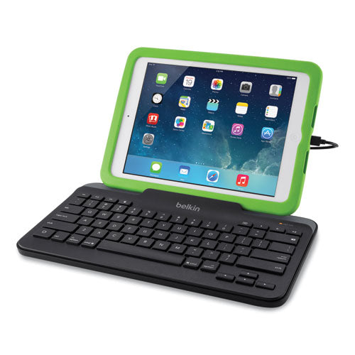 Wired Tablet Keyboard With Stand For Ipad With Lightning Connector, Black