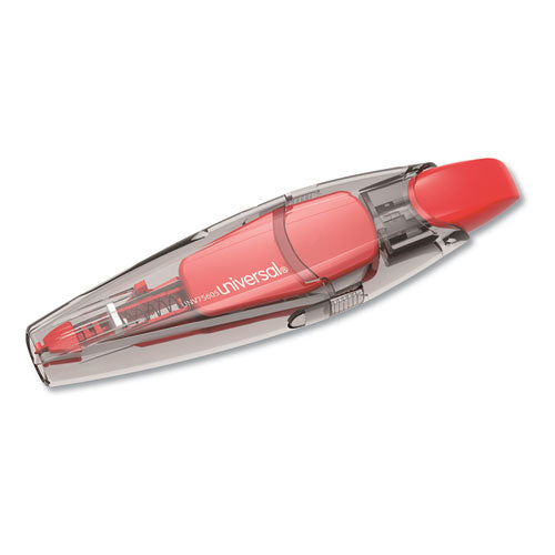 Retractable Pen Style Correction Tape, Transparent Gray/red Applicator, 0.2" X 236", 4/pack