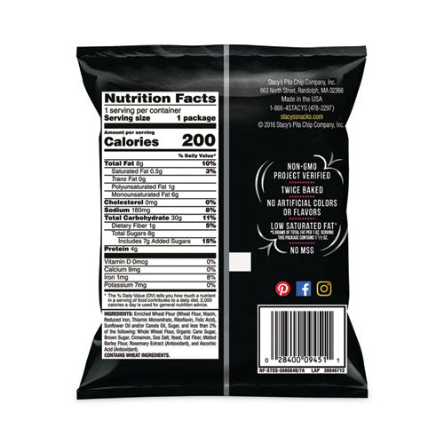 Pita Chips, 1.5 oz Bag, Cinnamon Sugar, 24/Carton, Ships in 1-3 Business Days Pita Chips, 1.5 oz Bag, Cinnamon Sugar, 24/Carton, Ships in 1-3 Business Days