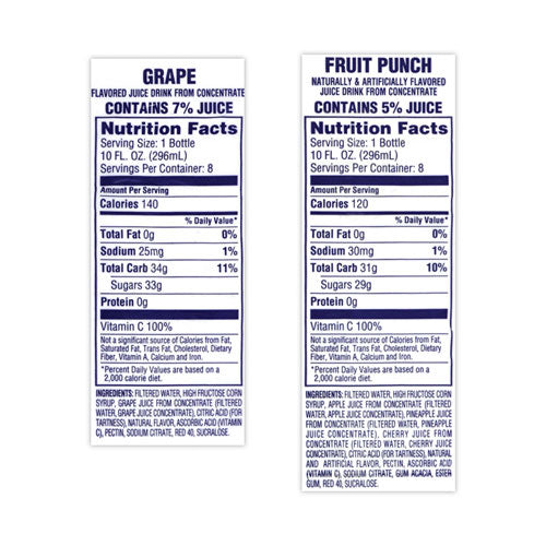 Fruit Juice Variety Pack, Fruit Punch, Grape, And Orange Pineapple, 10 Oz Bottles, 24/carton, Ships In 1-3 Business Days