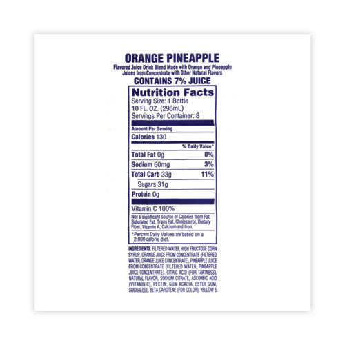 Fruit Juice Variety Pack, Fruit Punch, Grape, And Orange Pineapple, 10 Oz Bottles, 24/carton, Ships In 1-3 Business Days