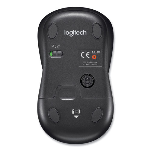 M310 Wireless Mouse, 2.4 Ghz Frequency/30 Ft Wireless Range, Left/right Hand Use, Silver/black