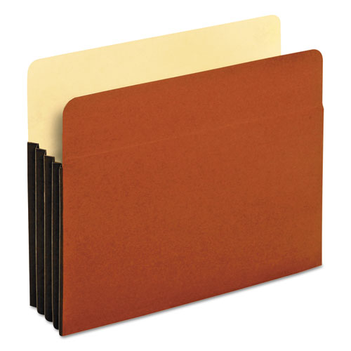 File Pocket With Tyvek, 3.5" Expansion, Legal Size, Redrope, 10/box