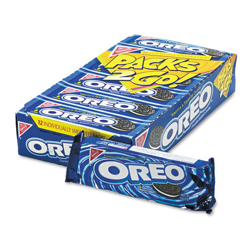 Oreo Cookies Single Serve Packs, Chocolate, 2.4 Oz Pack, 6 Cookies/pack, 12 Packs/box