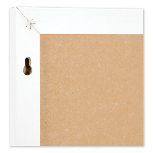 Linen Bulletin Board With Décor Frame, 30 X 20, Natural Surface, White Wood Frame