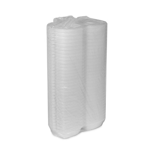 Foam Hinged Lid Container, Single Tab Lock, 5.13 X 5.13 X 2.5, White, 500/carton