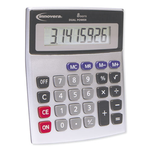 15927 Desktop Calculator, Dual Power, 8-digit Lcd