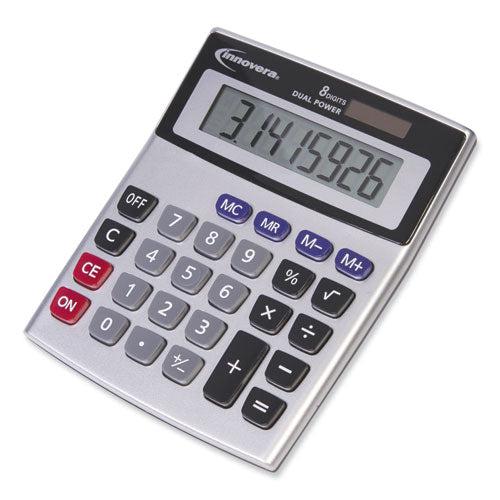 15927 Desktop Calculator, Dual Power, 8-digit Lcd