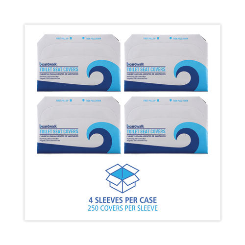 Premium Half-fold Toilet Seat Covers, 14.17 X 16.73, White, 250 Covers/sleeve, 4 Sleeves/carton