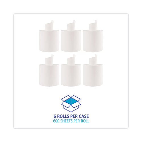 Center-pull Roll Towels, 2-ply, 10"w, White, 600/roll, 6/carton