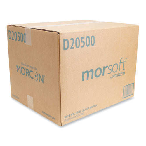 Morsoft Dispenser Napkins, 1-ply, 6 X 13.5, White, 500/pack, 20 Packs/carton