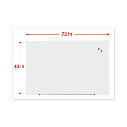 Frameless Magnetic Glass Marker Board, 72 X 48, White Surface