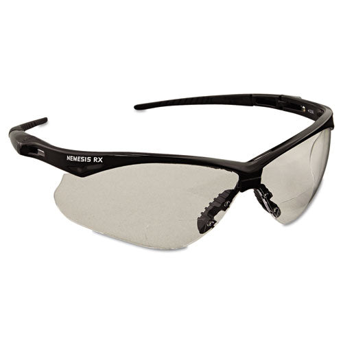 V60 Nemesis Rx Reader Safety Glasses, Black Frame, Clear Lens, +2.5 Diopter Strength