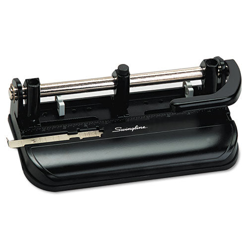 32-sheet Lever Handle Heavy-duty Two- To Seven-hole Punch, 9/32" Holes, Black