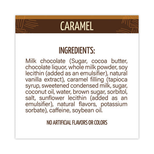 Caffeinated Caramel Chocolate Bites, 0.58 Oz Bars, 50 Bars/box, Ships In 1-3 Business Days