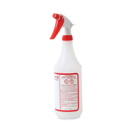 Trigger Spray Bottle, 32 Oz, Clear/red, Hdpe, 3/pack