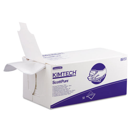 Scottpure Critical Task Wipers, 12 X 23, White, 50/box, 8 Boxes/carton