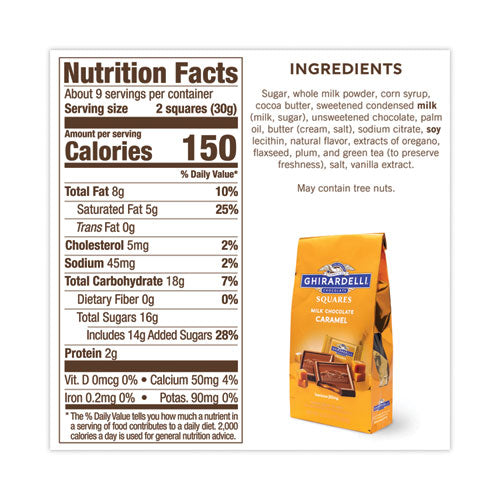 Milk Chocolate And Caramel Chocolate Squares, 9.02 Oz Packs, 2 Count, Ships In 1-3 Business Days