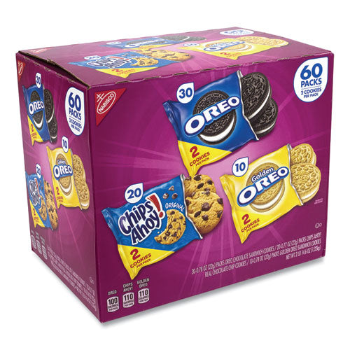 Cookie Variety Pack, Assorted Flavors, 0.77 Oz Pack, 60 Packs/box, Ships In 1-3 Business Days