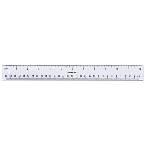 Clear Plastic Ruler, Standard/metric, 6" Long, Clear, 2/pack