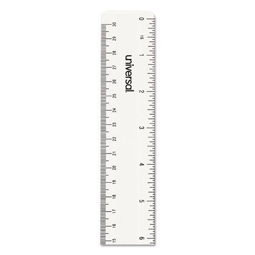 Clear Plastic Ruler, Standard/metric, 6" Long, Clear, 2/pack