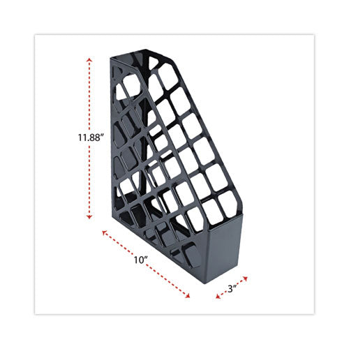 Recycled Plastic Magazine File, 3 X 10 X 11.88, Black