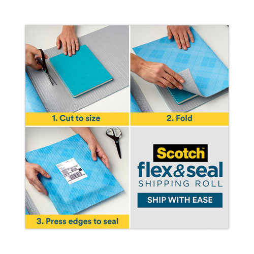Flex And Seal Shipping Roll, 15" X 20 Ft, Blue/gray