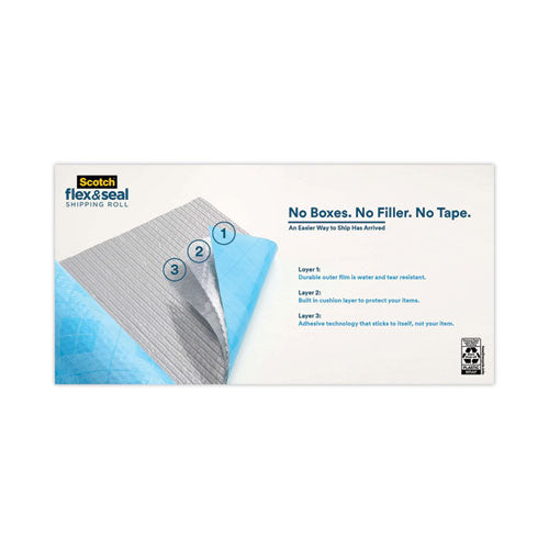 Flex And Seal Shipping Roll, 15" X 20 Ft, Blue/gray